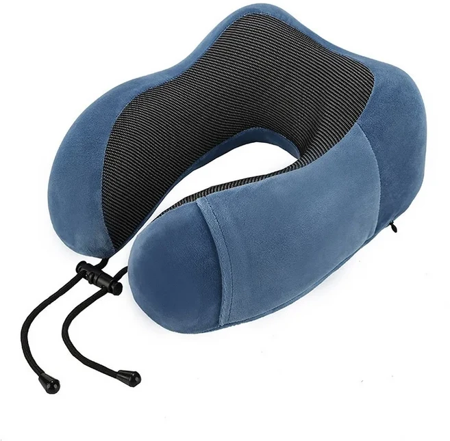 카보 휴대용 메모리폼 U자형 목베개 여행 낮잠 자동차 비행기, 시크블랙