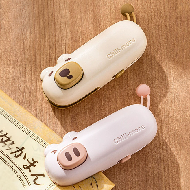 SMABAT 미니실링기 과자 밀봉 실링기 휴대용실링기 비닐 밀봉기 만능 미니실링기 자석포함 Type-C 충전, 브라운, 1개