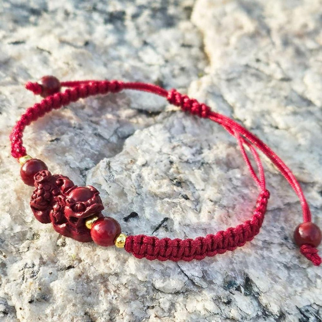 경면주사 비휴 매듭 끈 재물운 액막이 패션 팔찌 OC_0205NX