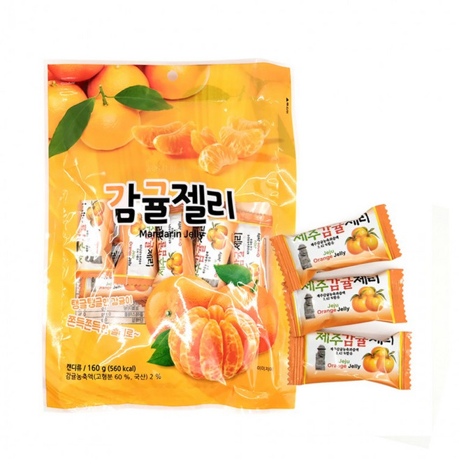 미성식품 감귤젤리 만다린 젤리 간식, 1개, 160g