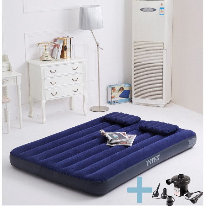 INTEX 인텍스 에어매트( 퀸 ) + 자동펌프, 다우니 에어매트( 퀸 ) + 가정용펌프, 다우니 싱글