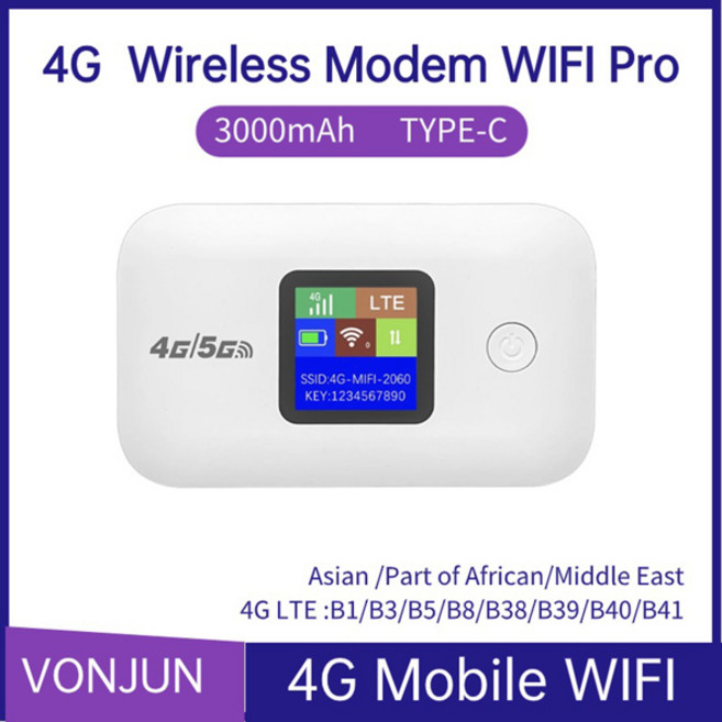 라우터공유기 고속 차량용 공유기 A8 휴대용 무선 4G 모뎀 EU 220v/아시아 버전 150Mbps 라우터 3000mAh 모바일 와이파이 SIM 카드 슬롯 포함, White Asian Version