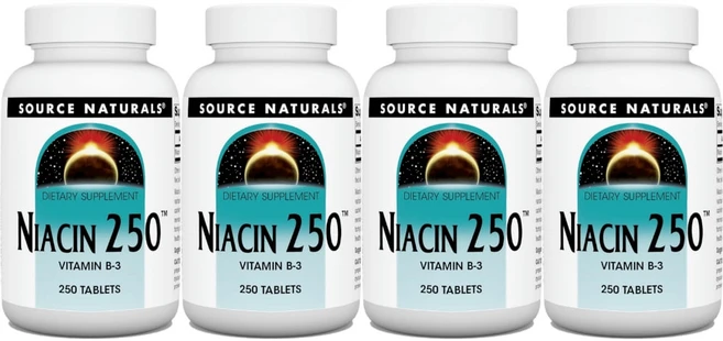 Source Naturals 소스내추럴스 니아신 250 비타민 B3 테블릿, 250정, 4개 - 쿠팡