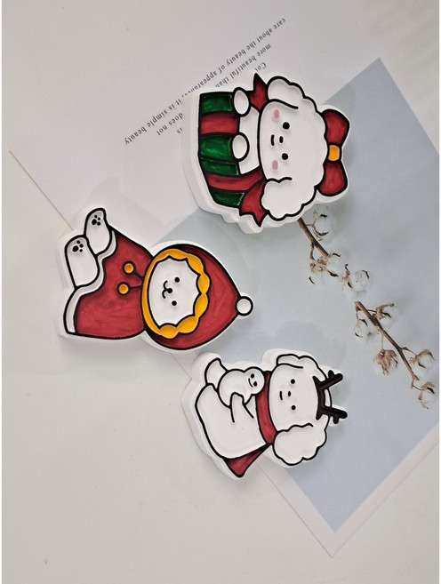 크리스마스 멍 석고방향제, 차량용클립, 빨간망토푸들 / 선물상자푸들 / 루돌프비숑, 무향