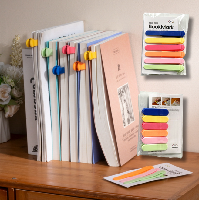 펀펀상사 자동 실리콘 책갈피 12개세트, 12개
