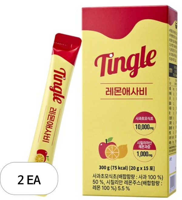 Tingle 레몬 애사비 스틱 15p, 300g, 2개