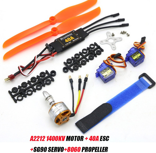 A2212 2200KV 1400KV 브러시리스 모터 30A 40A / BLheli ESC SG90 9G RC 고정 날개 비행기 헬리콥터 용 마, 10 2212 1400KV 40A T, 1개