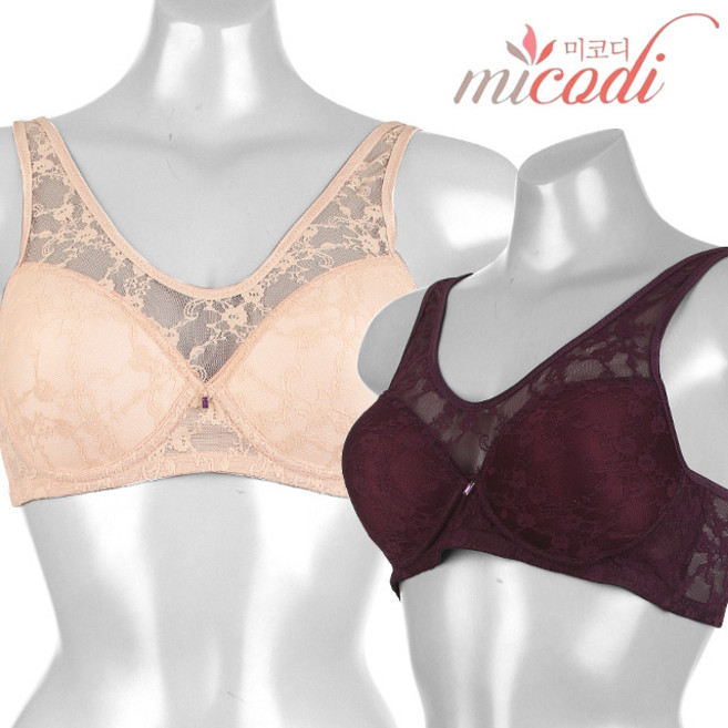 미코디 국내생산 프리미엄 여성속옷 소프트 몰드 레이스 보정 노와이어 브라 9011B