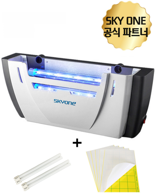 스카이에프 LED 포충기 업소용 가정용 모기 파리 날파리 포충등 퇴치기 벌레퇴치기 램프+전용끈끈이 셋트, 스카이원LED+끈끈이20장+전용램프2개