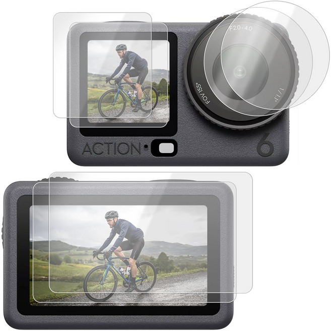 오즈모 액션6 전용 올인원 강화유리 보호필름 세트, 2세트, 오즈모 액션 6