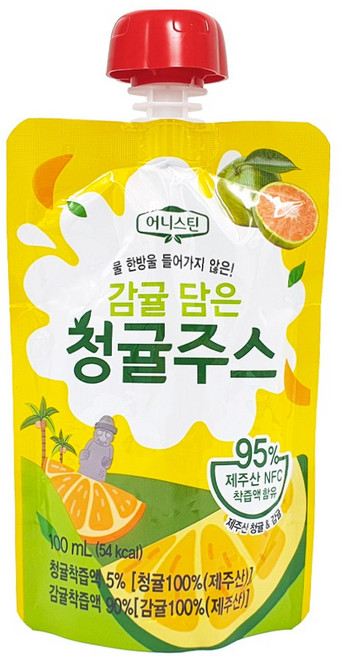 감귤 담은 청귤 주스 제주산 NFC % 착즙주스 어린이간식 학교간식 교회간식, 30개, 100ml