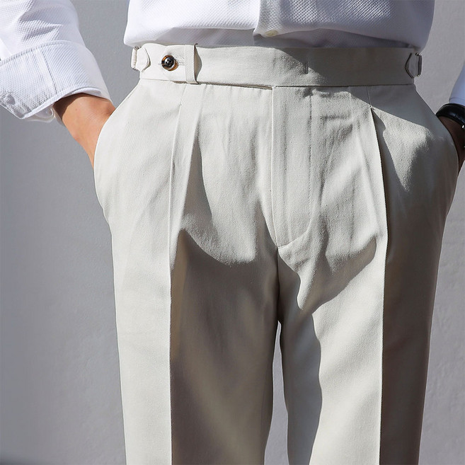 테일러 텐셀 벨트리스 트라우저 사이드 어드저스트 카브라 치노팬츠 4color