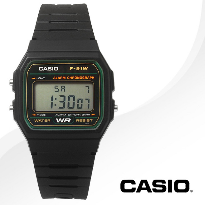 CASIO 카시오 남성 F-91W-3D 군인 군대 군용 전자 스포츠 시계