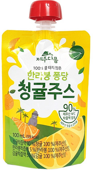 제주다믐 한라봉 퐁당 청귤주스, 10개, 100ml