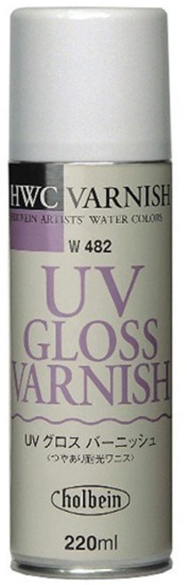 홀베인 수채화용 보조제 / UV 글로스 바니쉬 스프레이 (220ml) W482 퇴색 곰팡이방지