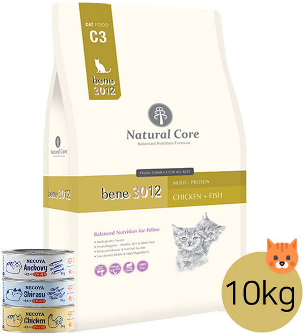 네츄럴코어 베네3012 고양이사료 + 네코야캔, 10kg, 1개