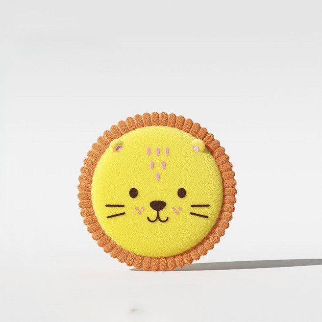 FURENDO 사자 코끼리 카툰 강아지 훈련용 삑삑이 플라잉 디스크 장난감, 1개, 노랑(사자)