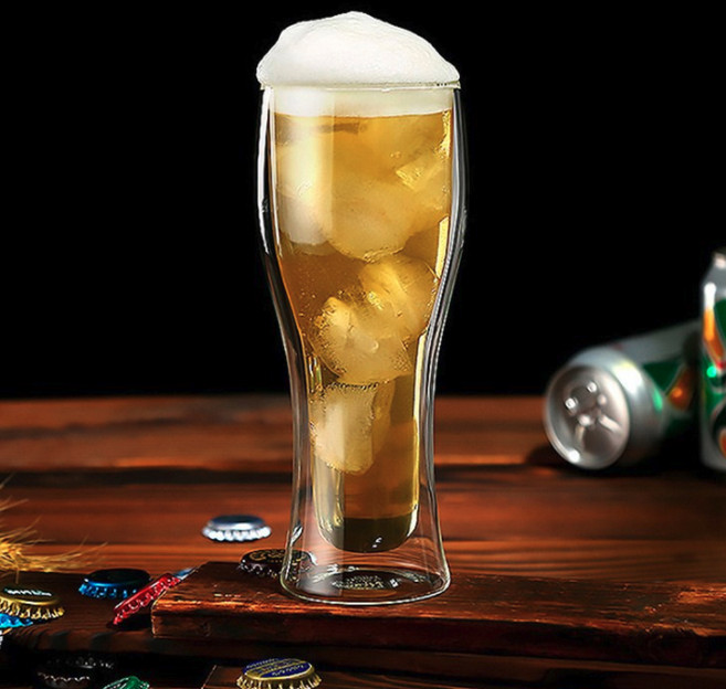 트리 베스트 이중 유리컵 맥주잔 400ml, 1개