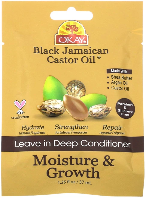 Okay Pure Naturals 블랙 자메이카 캐스터 오일 리브인 딥 컨디셔너 1.25 fl oz(37 ml), OkayPureNaturals블랙자메이카캐스터오일리브인 - 쿠팡