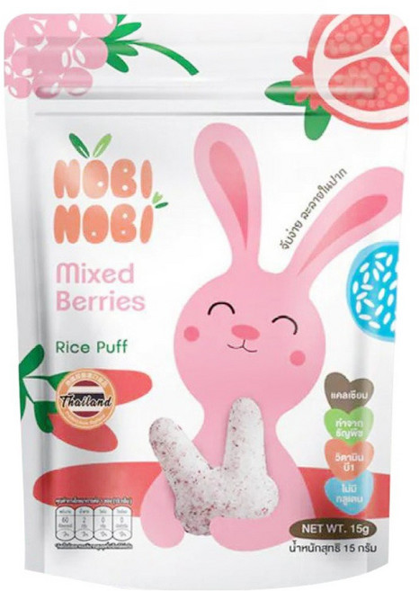 NOBI NOBI 娜比 兔兔小米菓, 綜合莓果, 15g, 1包