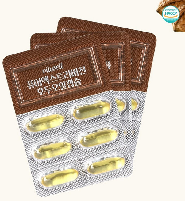 건강초이스 호두오일 캡슐 엑스트라버진 등급 냉압착 호두기름, 9박스, 30회분