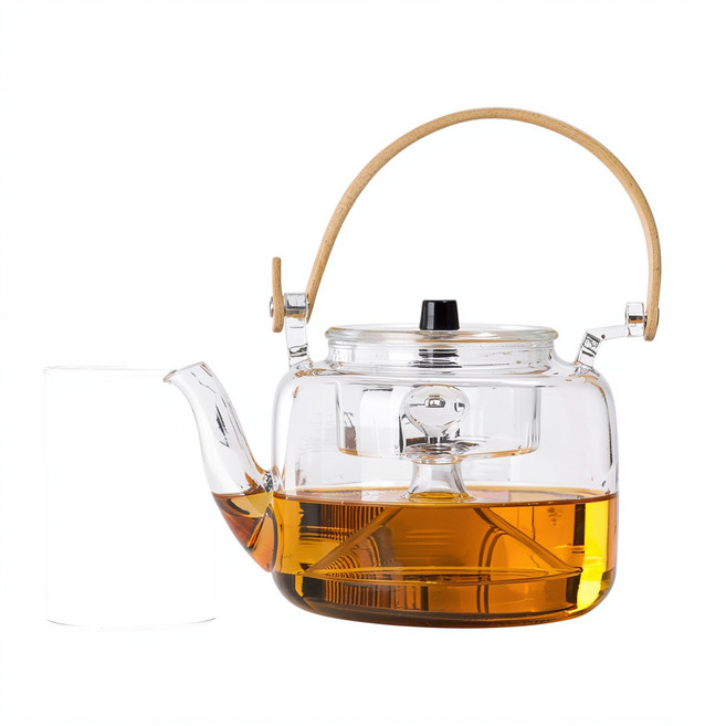 HYPXL 煮茶提樑壺 900ml, 平光提樑壺蒸煮雙用 玻璃蓋, 1個, 1000ml