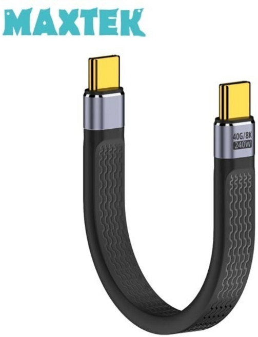(MAXTEK) USB 4.0 C타입 플랫 케이블 젠더 240W 초고속충전 14cm (MT690), 1개