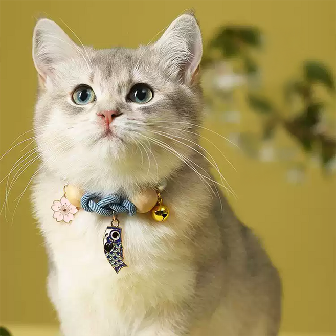 고양이구충목걸이 강아지방충목걸이 방울목걸이 반려동물용품, 1개, 블루