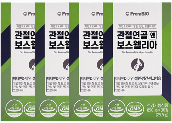 프롬바이오 관절연골엔 보스웰리아, 30정, 4박스