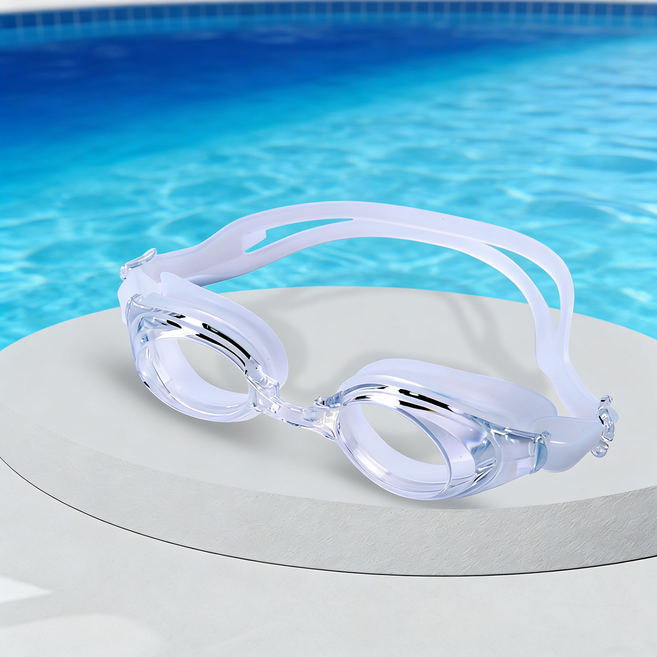 성인용 고화질 방수 김서림 방지 수경, 1개, 화이트