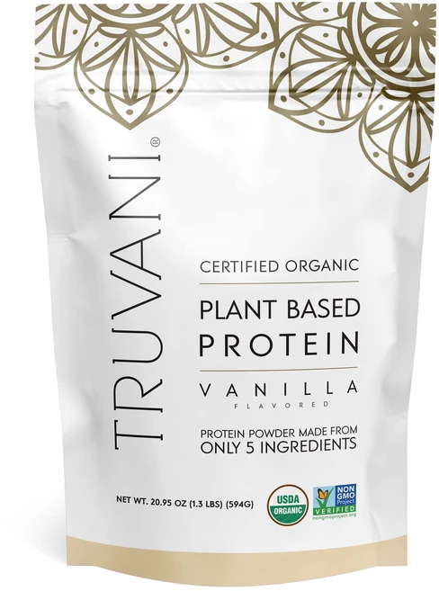Truvani 식물성 프로틴 바닐라, 1개, 594g - 쿠팡