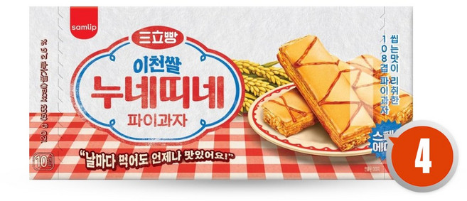 삼립 누네띠네 이천쌀 /간식 쿠키 파이, 4개, 120g