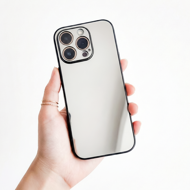 클릿온 블랙 범퍼 아이폰 미러 거울 케이스