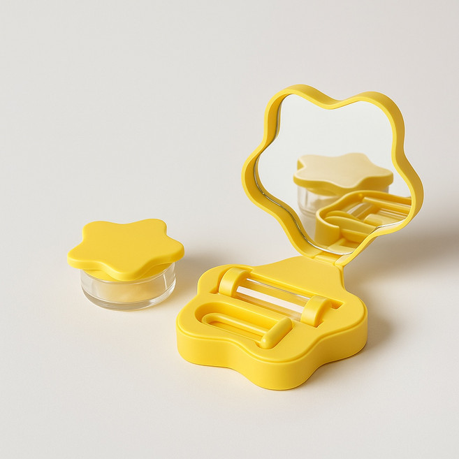 별모양 렌즈케이스+별모양뽁뽁이 1세트 드림렌즈뽁뽁이 하드렌즈뽁뽁이, 1개, 별모양 렌즈케이스1세트