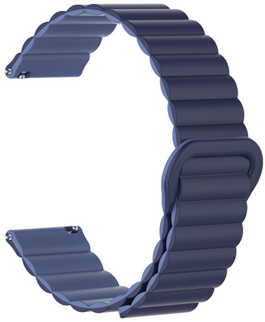 샤오미 레드미워치5 라이트 액티브 S4스포츠 어메이즈핏6&5 호환 22mm 실리콘 마그네틱 엠보싱 스트랩, 네이비(라이트블루), 1개