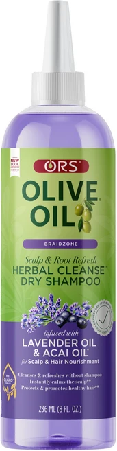ORS Olive Oil Braidzone Herbal Cleanse Dry Shampoo with Lavender & Acai Oil for Nourishment 8 Ounces, 1개, 236ml - 쿠팡