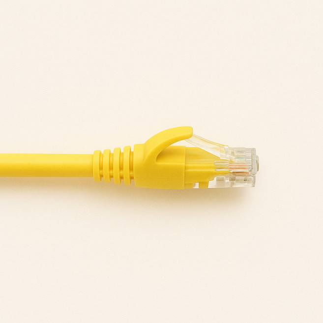 【YICUN益村】CAT6高速網路線 RJ-45穩定傳輸 附魔鬼氈束帶, 黃色,1M, 1個
