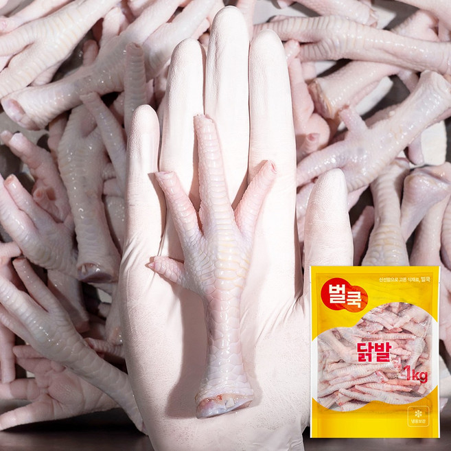뼈있는닭발 1kg 국내산 냉동 생닭발, 1개