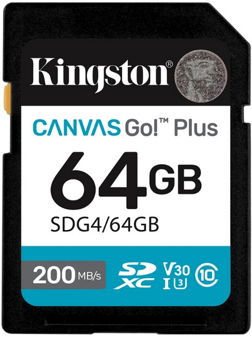 金士頓 Canvas Go! Plus 64G SDXC 相機 記憶卡 支援4K 影片, 1個, 64GB