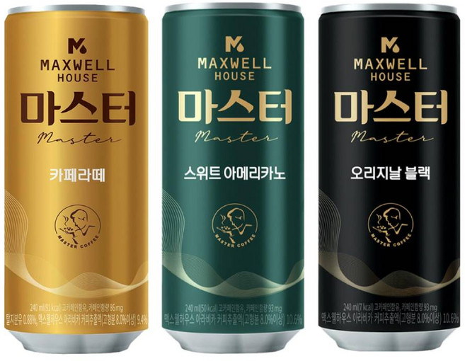 맥스웰 마스터 카페라떼 240mlx30개+맥스웰 스위트 아메리카노 240mlx15개+맥스웰 오리지날 블랙 240mlx15개, 1개, 240ml