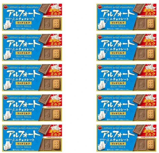 부르본 알포트 미니초콜릿 리치 밀크 12개입, 55g, 10개 - 쿠팡