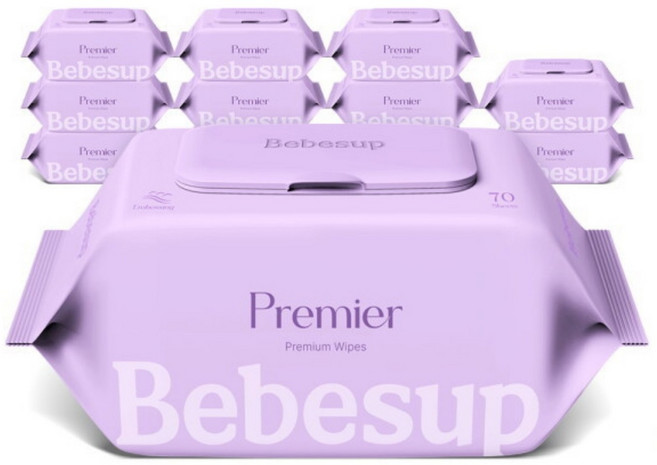베베숲 프리미어 물티슈 70매 캡 x 10팩, 87g, 70개입, 10개