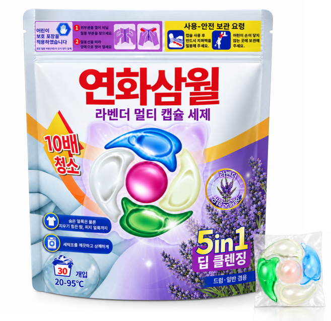 SEVOREN 캡슐 세제 올인원 딥 클린 초고농축 캡슐 세탁세제 캡슐세제, 1개, 30개입
