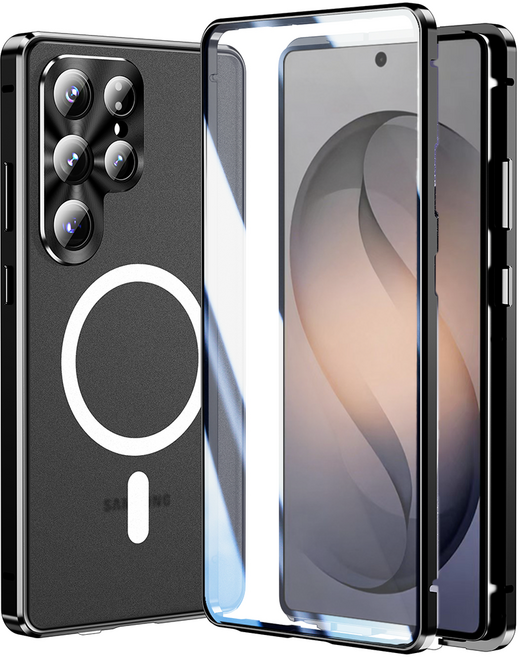 헤미션 갤럭시S26 울트라 양면강화유리 풀커버 매그세이프 마그네틱 케이스 M01 자동흡착