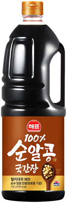 해표 순알콩 국간장 조선간장 집간장, 8개, 1.8L