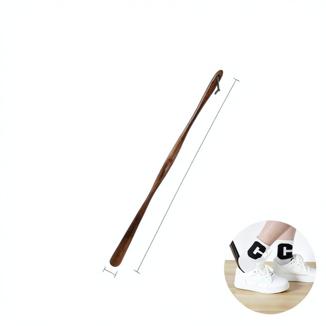 加長實木鞋拔 穿鞋不彎腰, 木質鞋拔 - 75cm - 1把裝, 1個