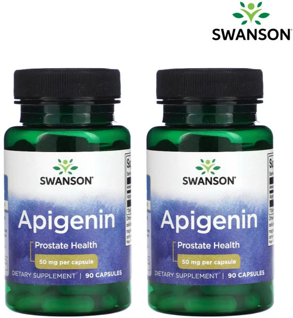스완슨 아피제닌 90정 2병 Swanson Apigenin Prostate Health Supplements Nerve 50 mg 90 Capsules (2 Pack), 2개 - 쿠팡