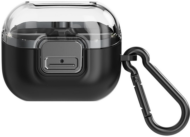 갤럭시 버즈3 / 버즈3 프로 클립 케이스 위드 카라비너 KR, 1개, 블랙, Buds3/Buds3 Pro