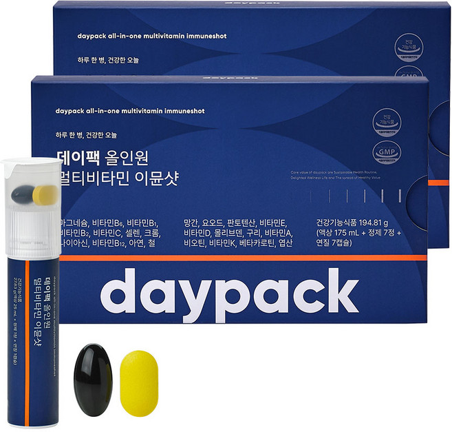 데이팩 올인원 액상 멀티비타민 이뮨샷 5000%, 2개, 7회분