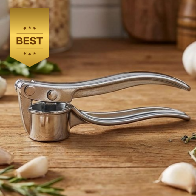 마늘 프레스 다지기 분쇄 으깨 스텐, 실버, 1개